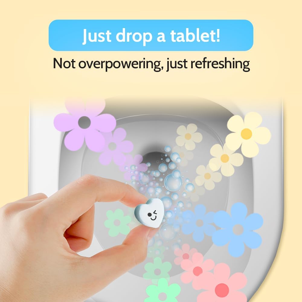Effervescent Bathroom Air Freshener - Lemon Eucalyptus - Toilet Deodorizer, Bathroom Odor