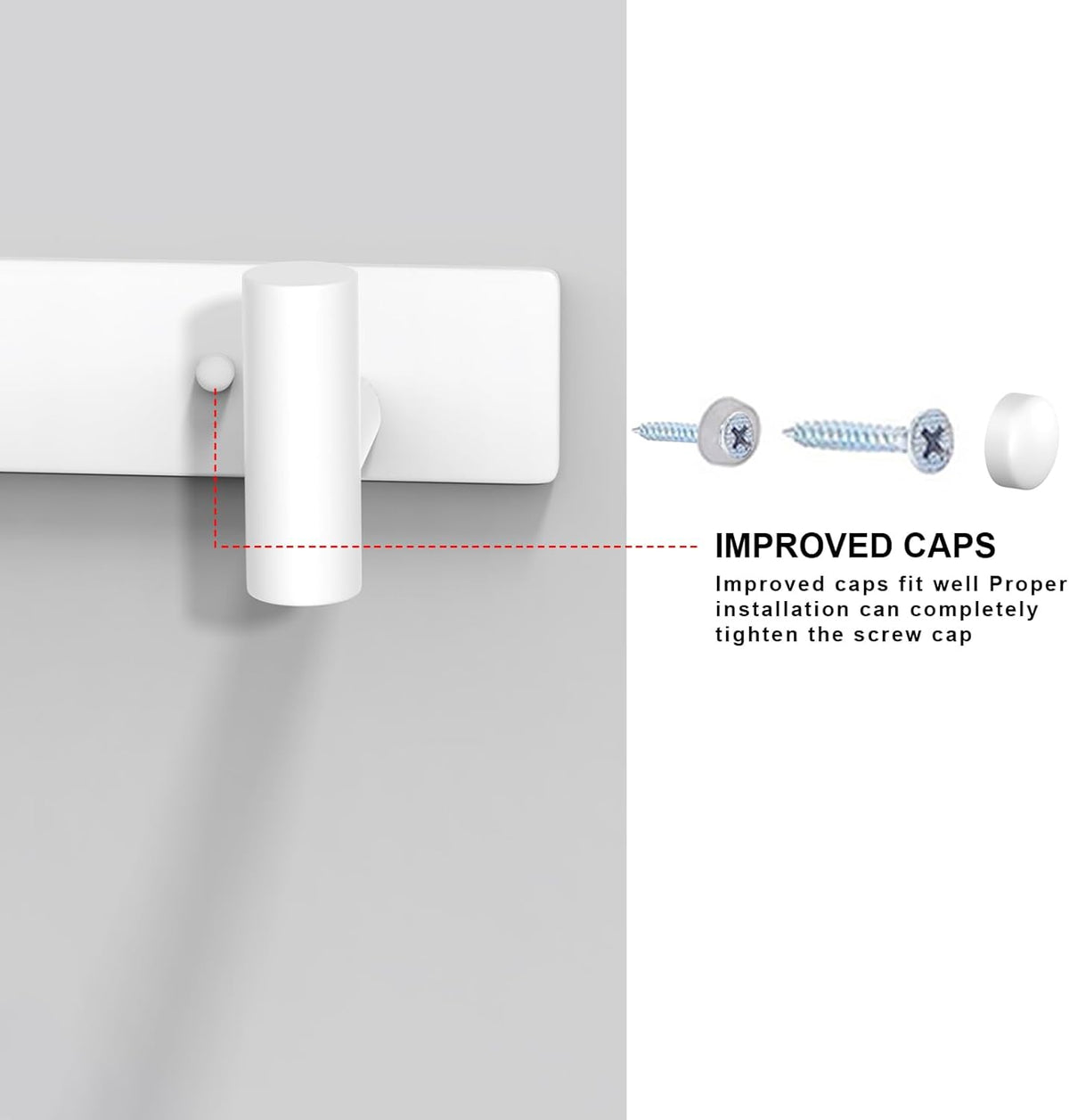 VAEHOLD Hat and Coat Wall Mount Rack - Hooks for Robes, Bags, Keys, and Towels - Bathroom Towel