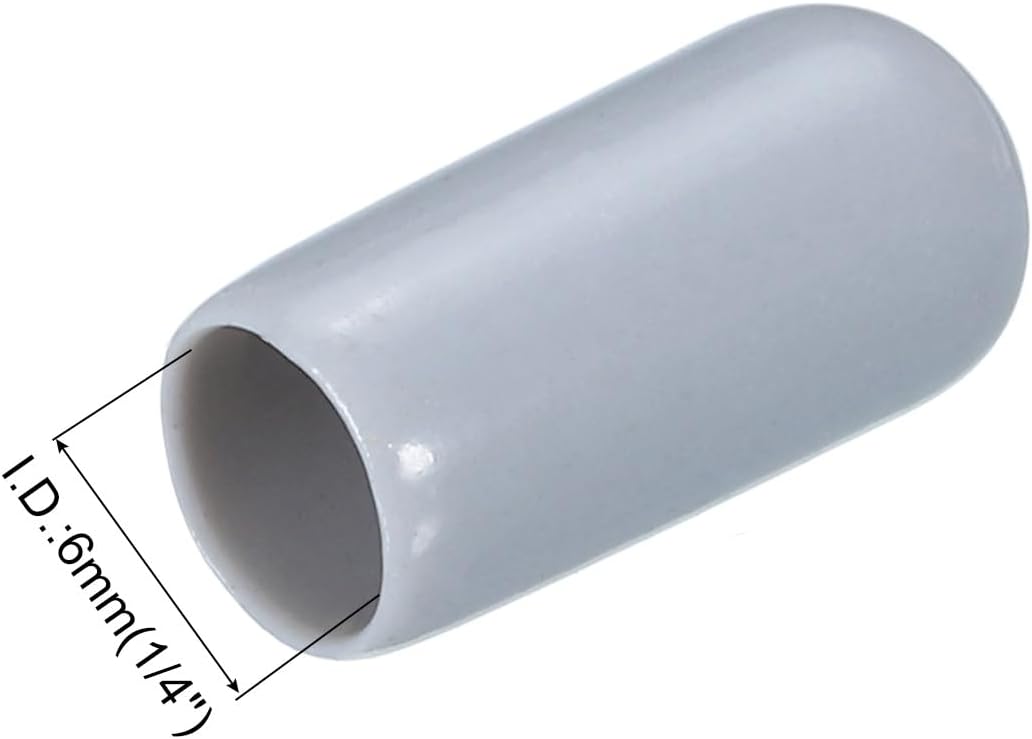 uxcell 20pcs Rubber End Caps 6mm(1/4") ID Vinyl PVC Round Tube Bolt Cap Cover Screw Thread