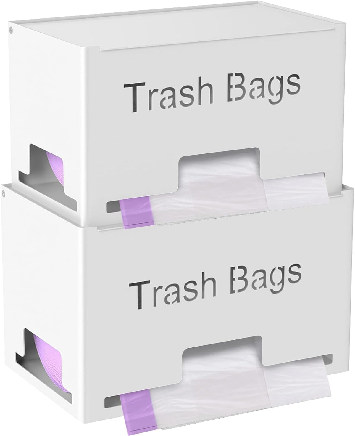 2-Pack Trash Bag Holder Dispenser, Stackable Garbage Bag Dispenser, Extra Large Trash Organizer for