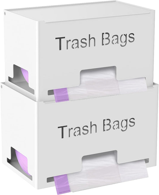 2-Pack Trash Bag Holder Dispenser, Stackable Garbage Bag Dispenser, Extra Large Trash Organizer for