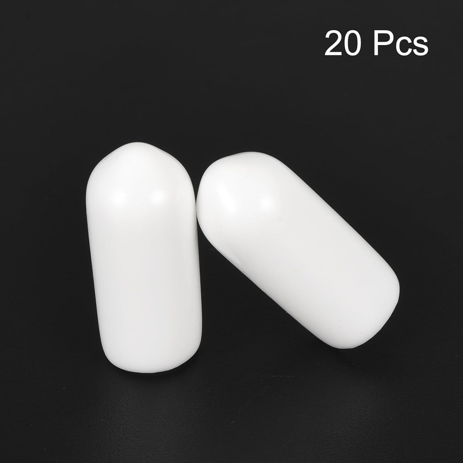 uxcell 20pcs Rubber End Caps 5.5mm ID Vinyl Round End Cap Cover Screw Thread Protectors White