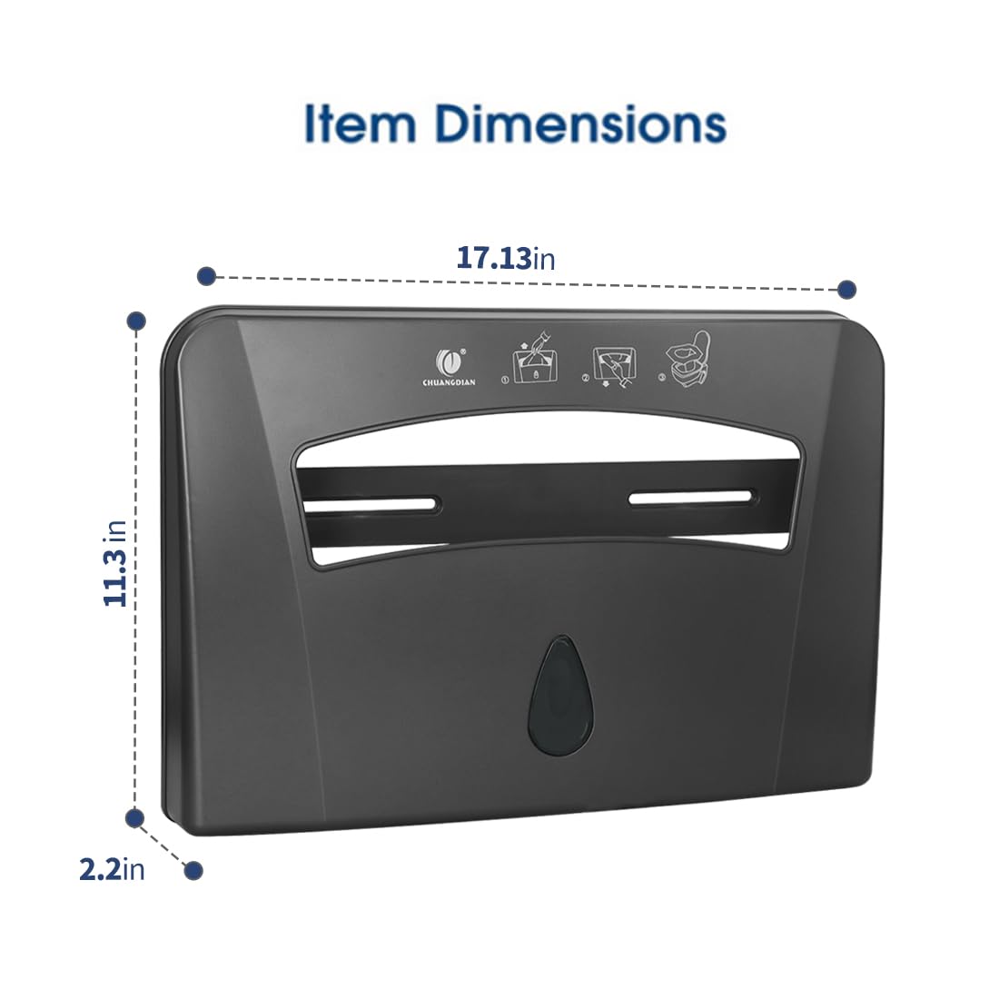 Toilet Seat Cover Dispenser, Wall Mounted Toilet Seat Cover Disposable Paper Holder, Half Fold for