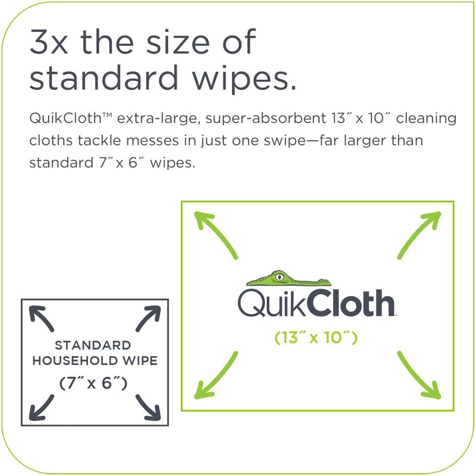 Quikcloth® Tough Messes – Plant-Based, Gentle, Plastic-Free Cleaning Wipes for Home & Kitchen