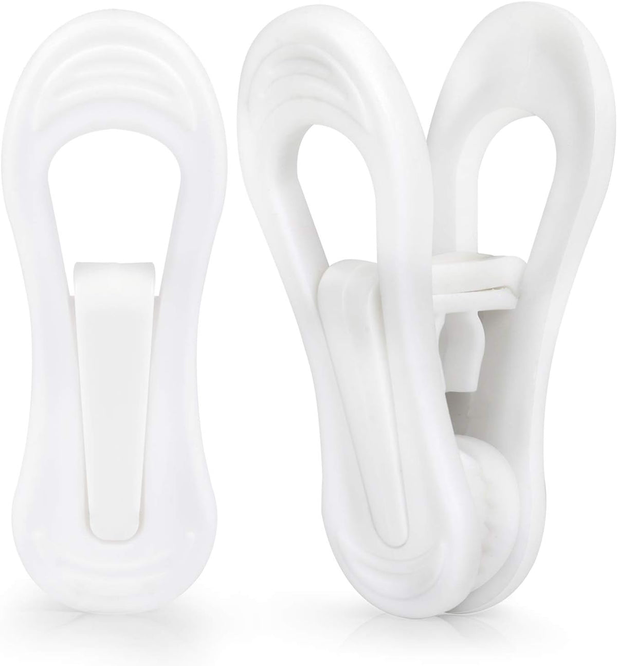 Tinfol White Plastic Hanger Clips, 24 Pack Hanger Clips- Strong Pinch Grip Finger Clips for Plastic