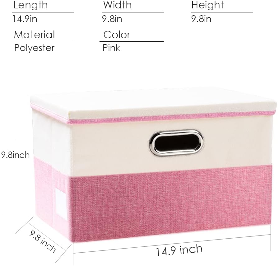 PRANDOM Collapsible Storage Bin with Lid [3-Pack] Fabric Foldable Storage Box Organizer Container