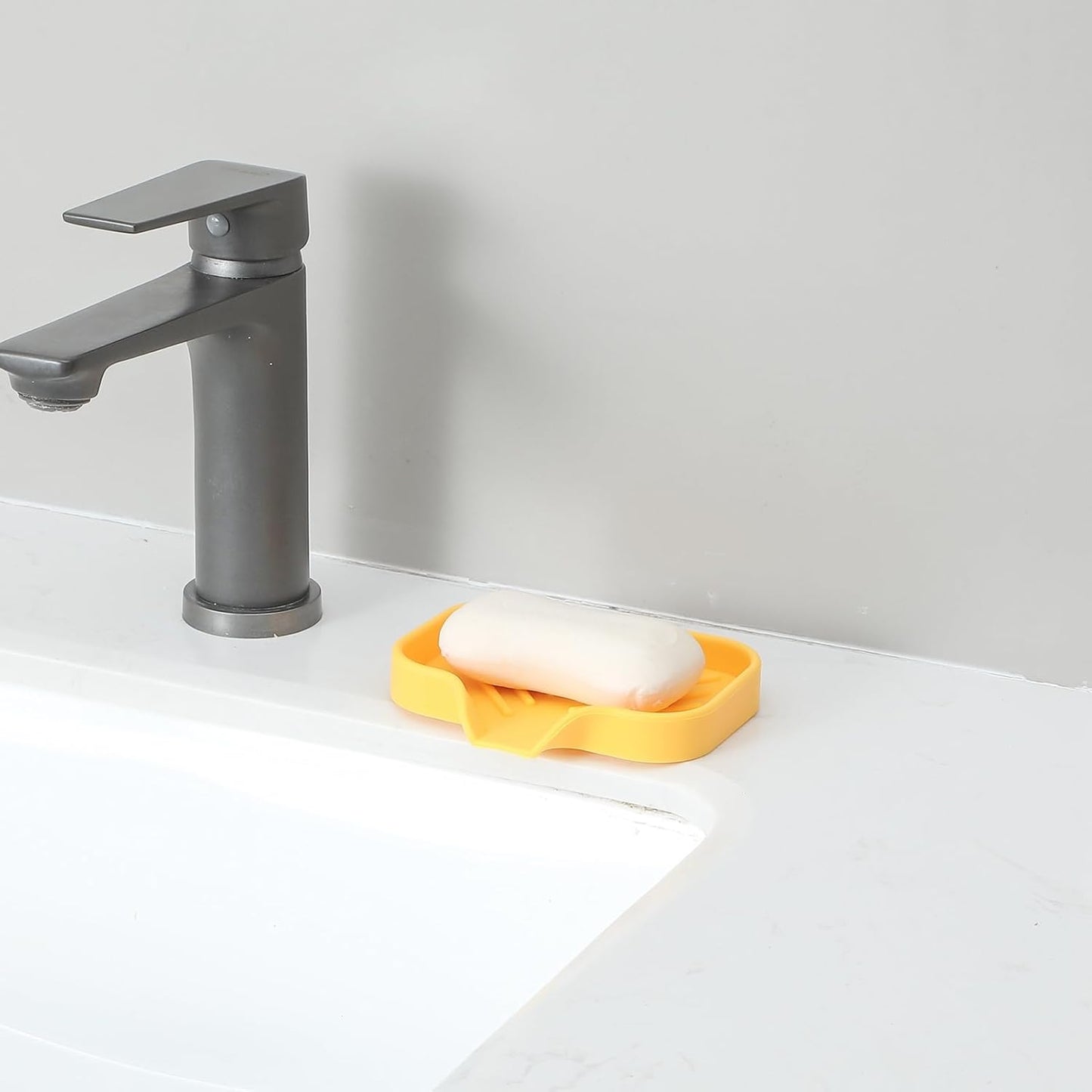 Silicone Bathroom Soap Dishes with Drain Spout-Bathroom and Kitchen Sink Organizer,Sponge
