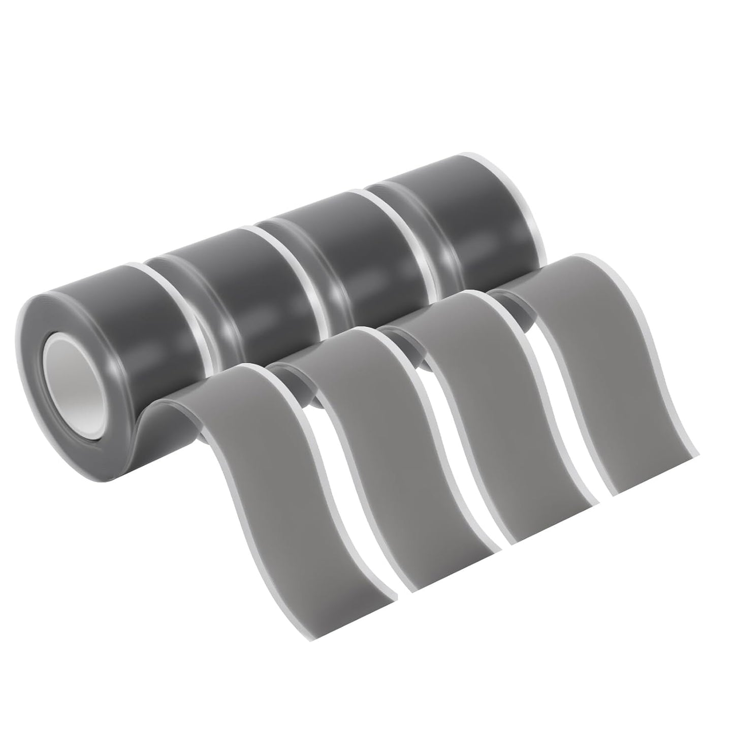 Self Fusing Silicone Tape 4 Rolls 1 in x 10' Grey Waterproof Rescue Tape Rubber Leak Silicone