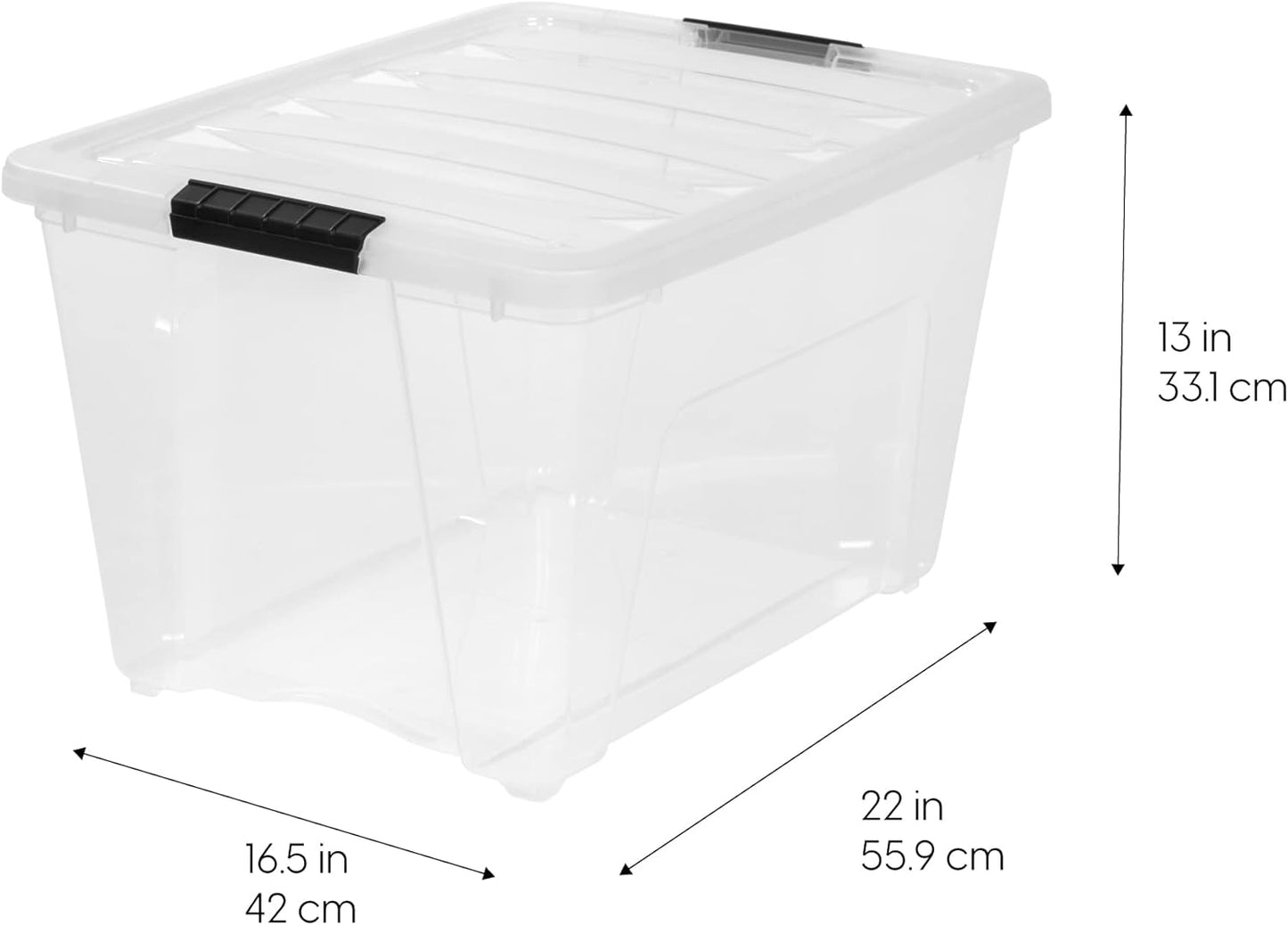 IRIS USA 54 Qt Stackable Plastic Storage Bins with Lids, 4 Pack - BPA-Free, Made in USA
