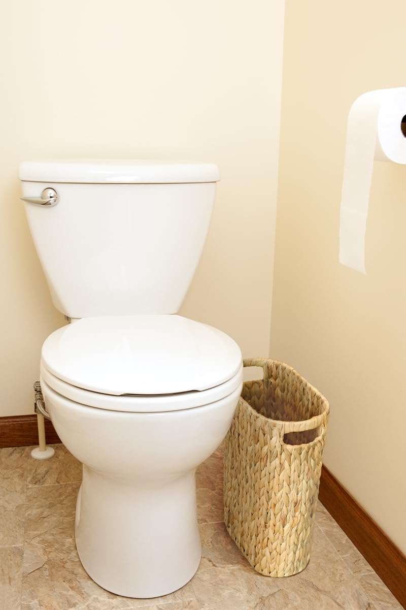 Wicker Trash Can,Bathroom Trash Can,Water Hyacinth Wicker Waste Basket for Bathroom,Handwoven