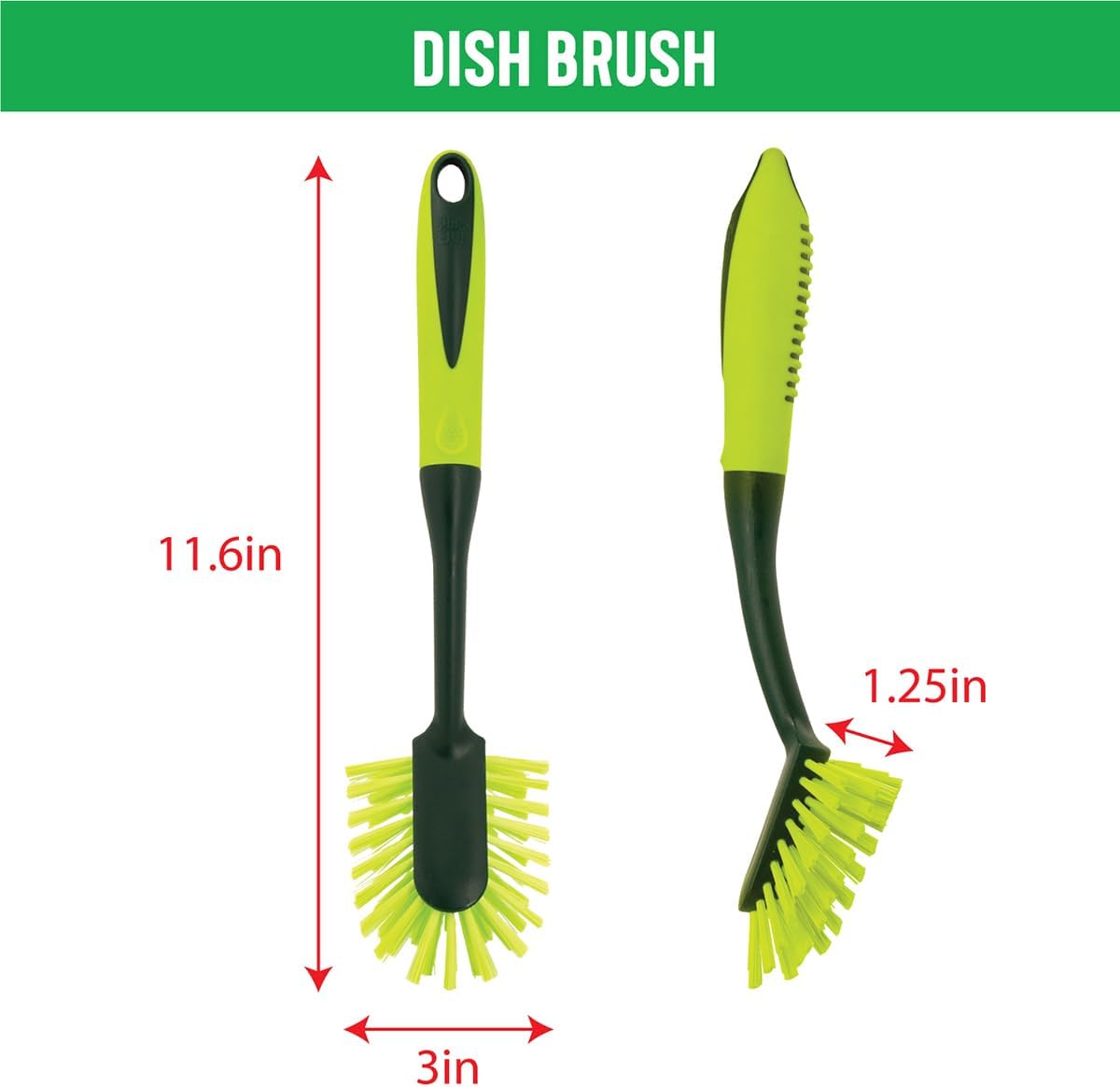 Pine-Sol Scrub Brush Set - Long Handle Cleaning Brushes with Heavy Duty Bristles and Comfort Grip