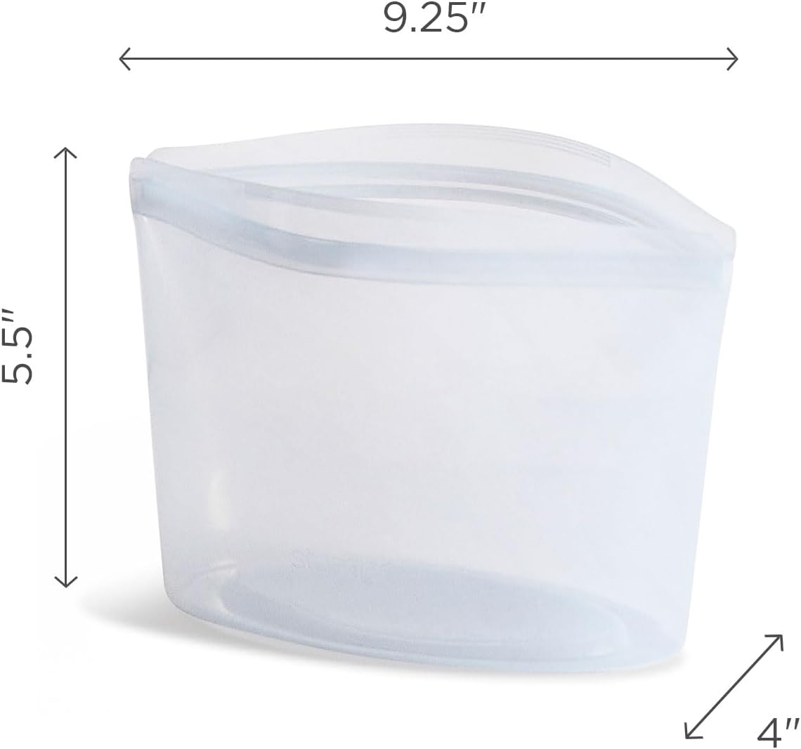 Stasher Premium Silicone Reusable Food Storage Bowl, Green, Microwave, Sous Vide, Dishwasher, Oven
