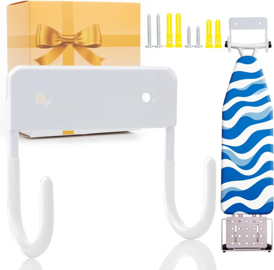 Ironing Board Holder Wall Mount, 5-Inch Wall Mount Ironing Board Hanger, Metal Holder for Laundry