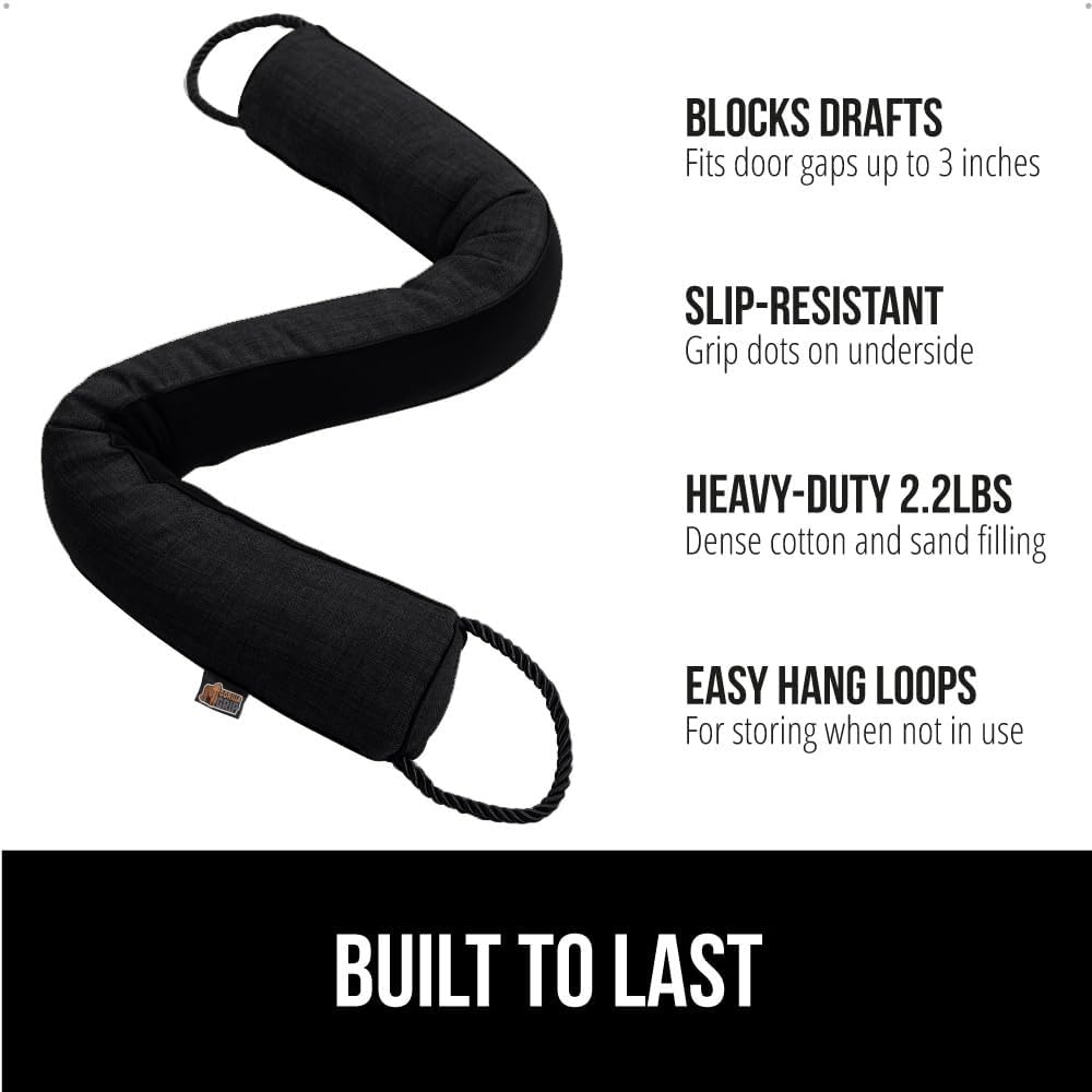 GORILLA GRIP Door Draft Stopper for Bottom of Doors, Weather Stripping Seal Blocks Hot Air, Noise