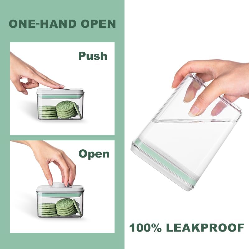 Ankou Pop Airtight Food Storage Containers with Lids- 3 Pcs Stackable One Button Opening Food