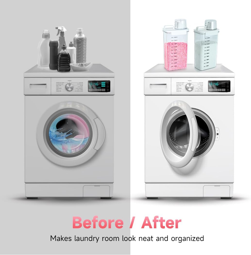2 Packs Laundry Detergent Dispenser, Tokokimo Laundry Power Container,Laundry Scent Booster Beads