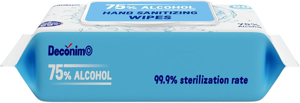 Advanced Large 75% Alcohol Hand Sanitizing Wipes, 4 Packs of 50 (200 Wipes) - Plus 20 Travel Packs