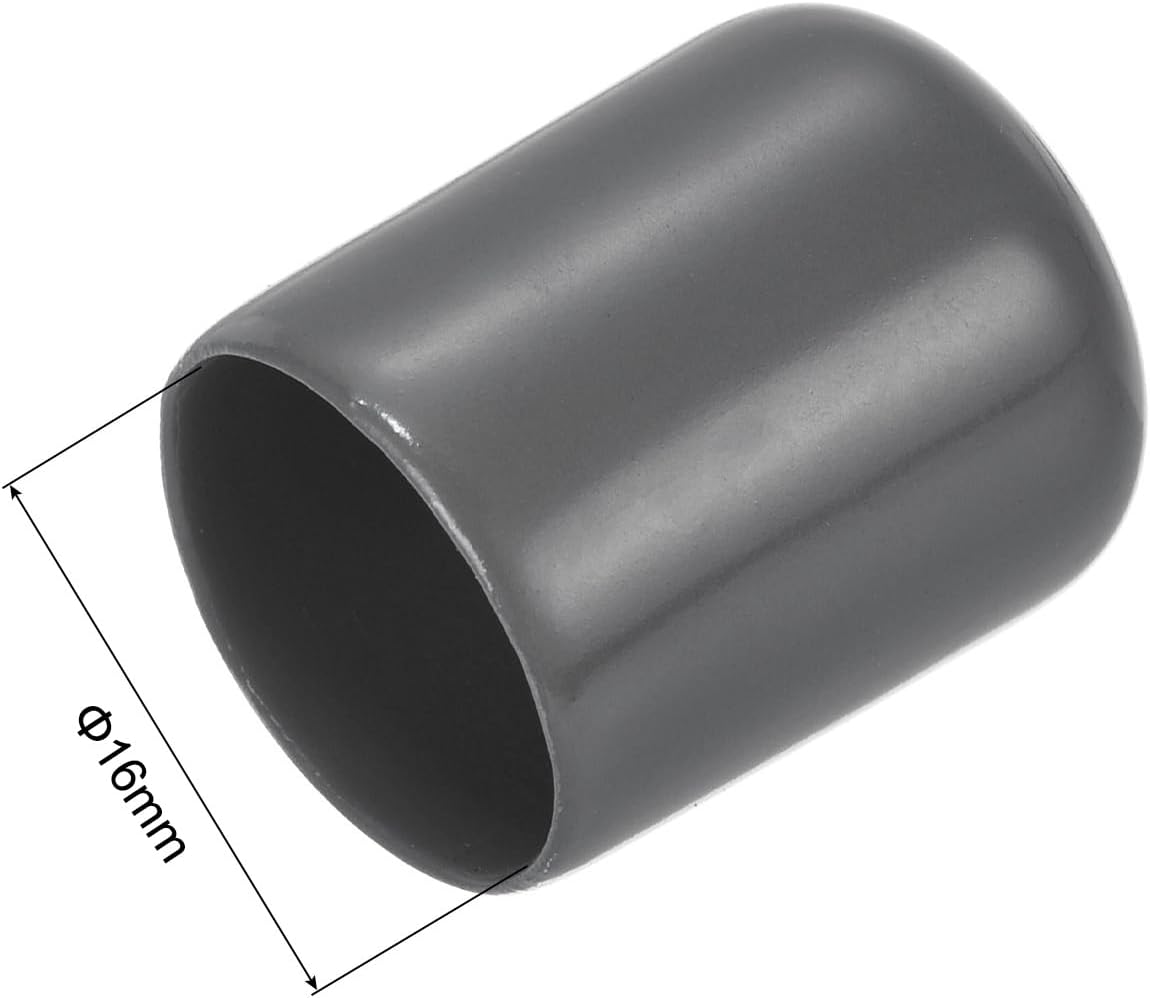 uxcell 20pcs Rubber End Caps 16mm ID Vinyl PVC Round Tube Bolt Cap Cover Screw Thread Protectors