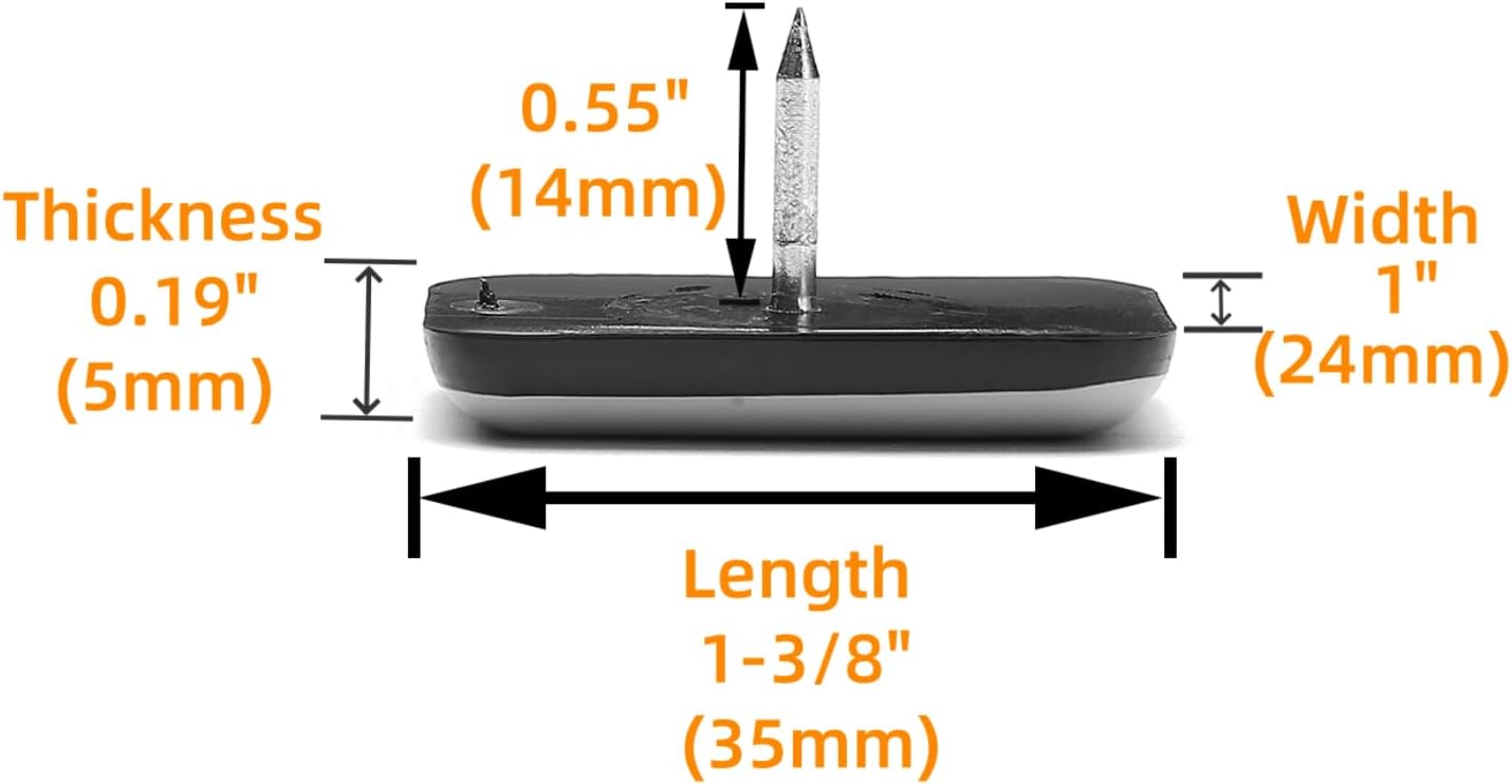 Furniture Sliders-Furnigear (Teflon) Nail in Chair Glides for Carpet and Hardwood Floor - Move Your