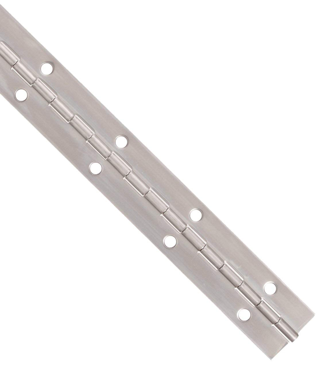 Stainless Steel Continuous Hinge with Hole, Bright Annealed Finish (1 Foot, 1-1/16 Inches)