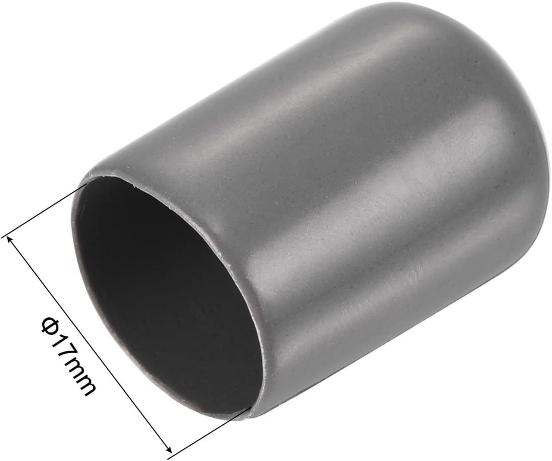 uxcell 20pcs Rubber End Caps 17mm ID Vinyl PVC Round Tube Bolt Cap Cover Screw Thread Protectors