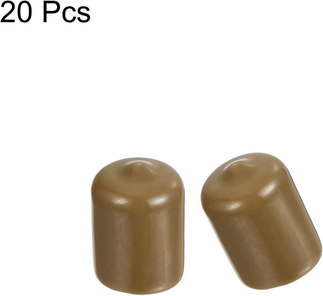 uxcell 20pcs Rubber End Caps 15.5mm(5/8") ID Vinyl PVC Round Tube Bolt Cap Cover Screw Thread