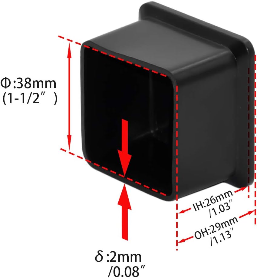 Flyshop Flexible Anti-Scratch PVC Patio Chair Table Leg Caps Tips Floor Protectors Square Furniture