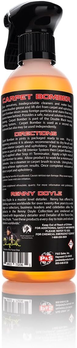 P & S PROFESSIONAL DETAIL PRODUCTS Carpet Bomber – Professional Upholstery Cleaner, Citrus-Based