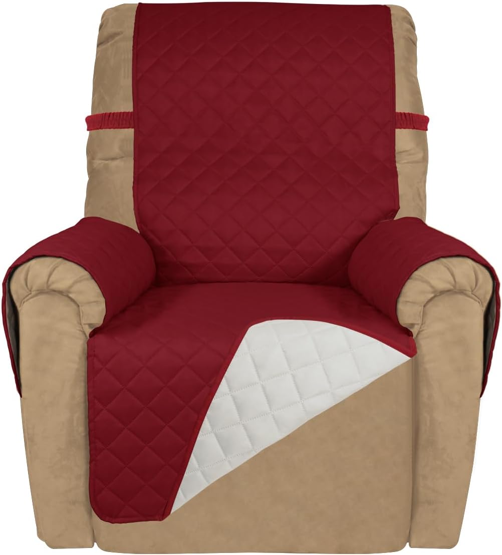 PureFit Reversible Quilted Sofa Cover, Water Resistant Slipcover Furniture Protector, Washable