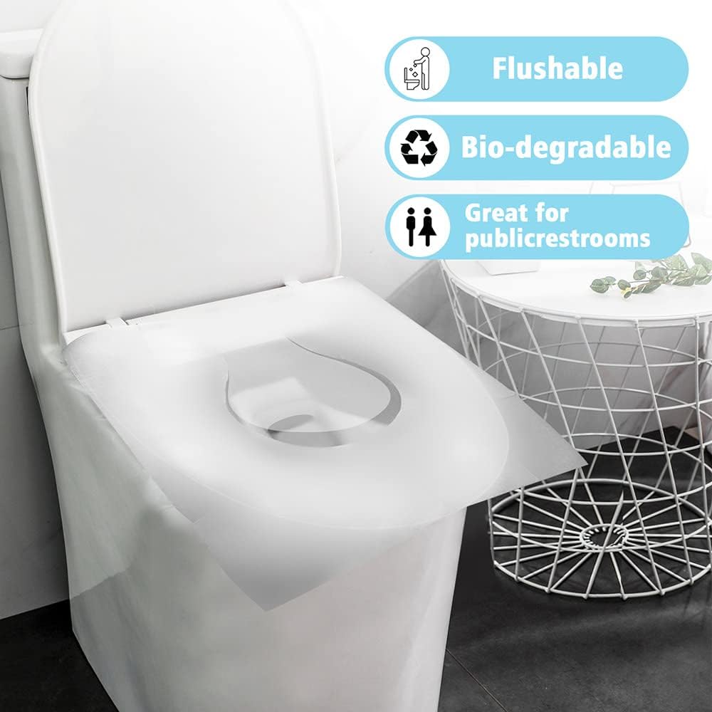 XL 100PCS Toilet Seat Covers Disposable - Flushable Paper Toilet Seat Cover is Travel Accessories