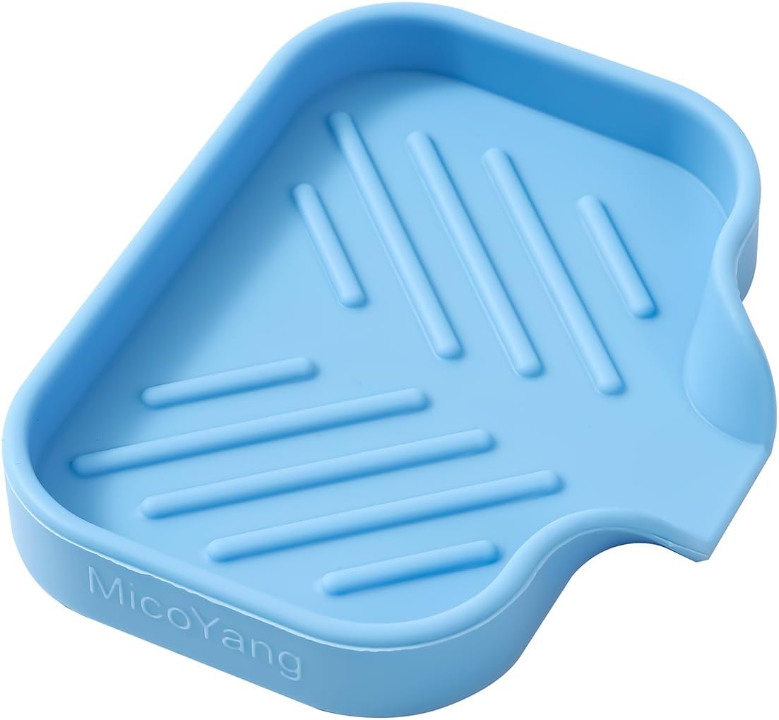 Silicone Bathroom Soap Dishes with Drain Spout-Bathroom and Kitchen Sink Organizer,Sponge