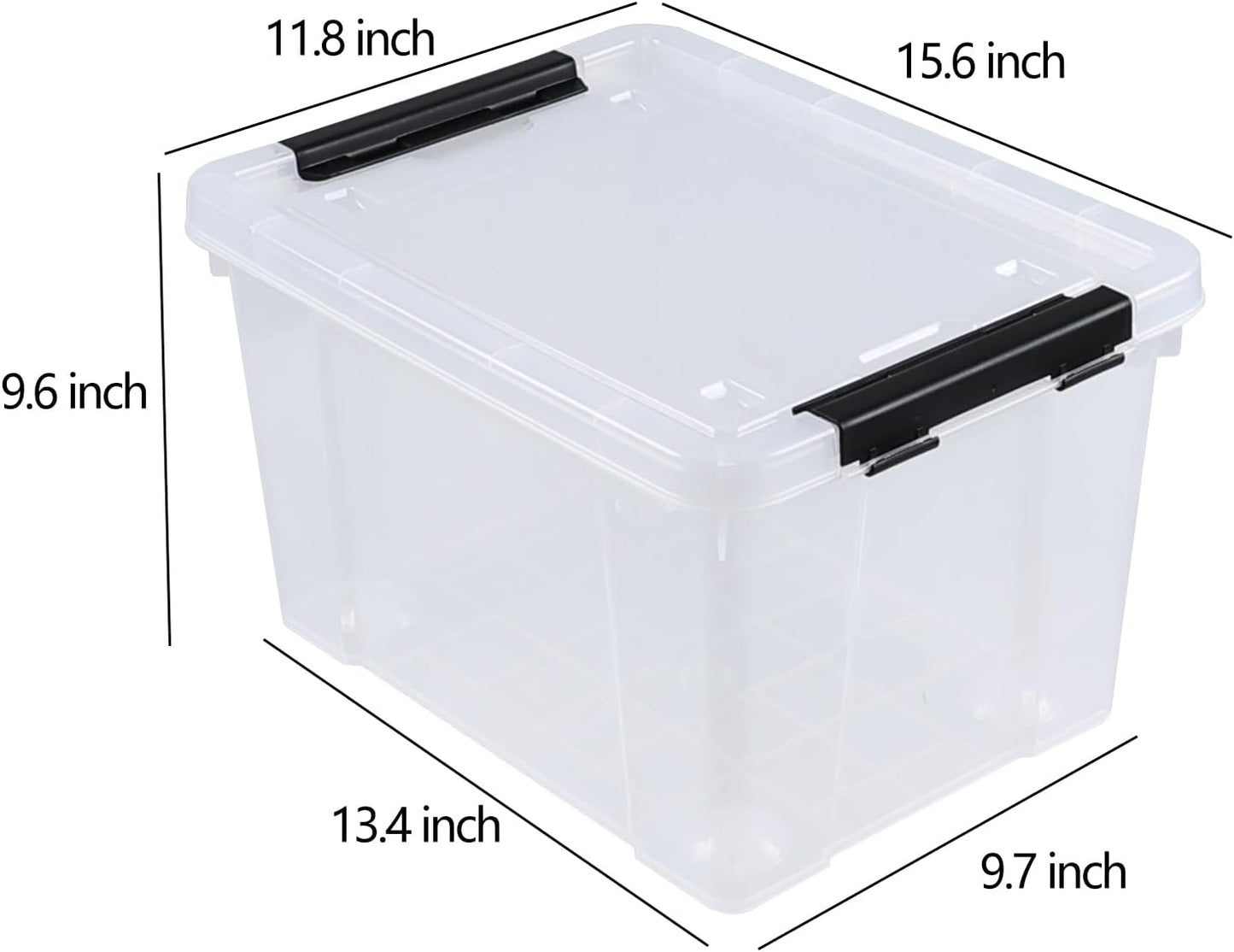 Pekky 22 Qt Clear Plastic Storage Bins with Lids and Wheels, 6 Packs Plastic Latching Container Box