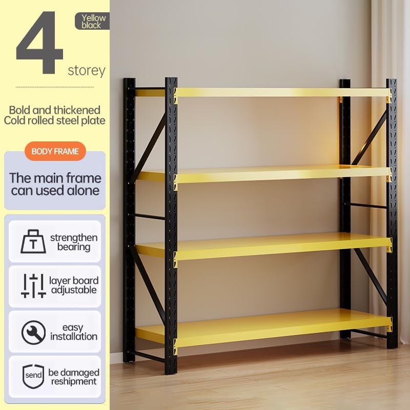 Storage Shelves Heavy Duty, Metal Garage Shelving Units, 4 Tier Storage Rack Shelf, Steel
