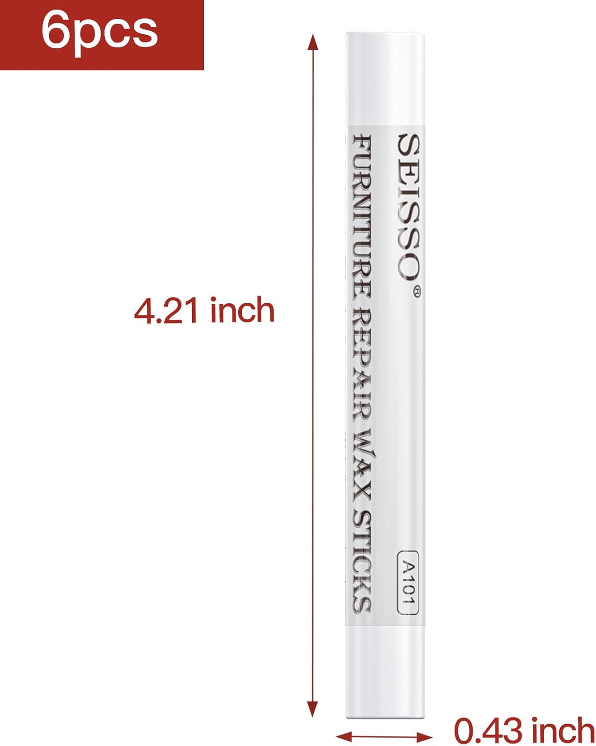 SEISSO Furniture Repair Crayon, 6 Pcs - Wood Filler Sticks, Scratch Repair Wax, Furniture Marking