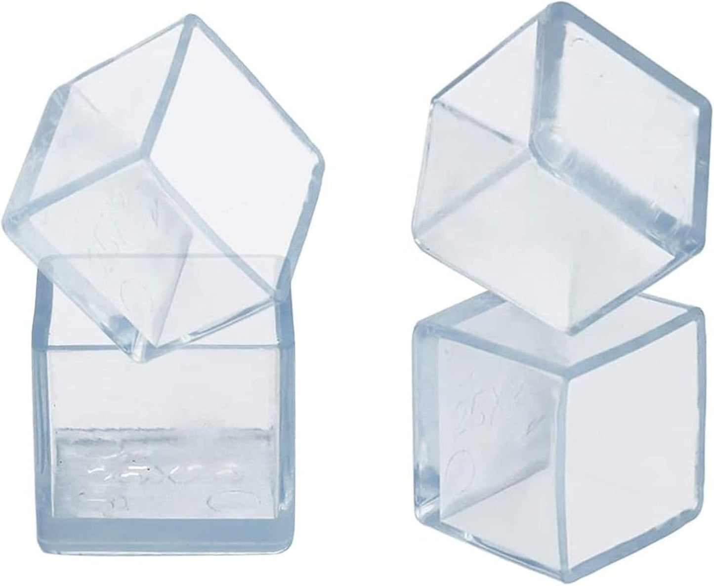 Still Awake 12 Pcs Transparent Square Anti-Slip Rubber Leg Tips Chair Leg Caps Furniture Floor