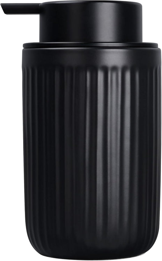 BosilunLife Dish Hand Soap Dispenser - Black Liquid Pump Soap Dispenser for Bathroom Decro 12oz