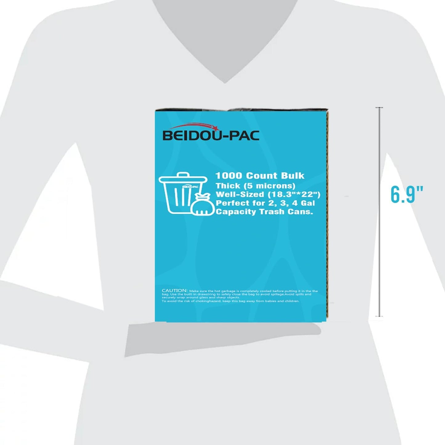 2-4 Gallon Trash Bags, 1000 Count Bulk Value Pack, Clear Plastic Recycling Bags, Small