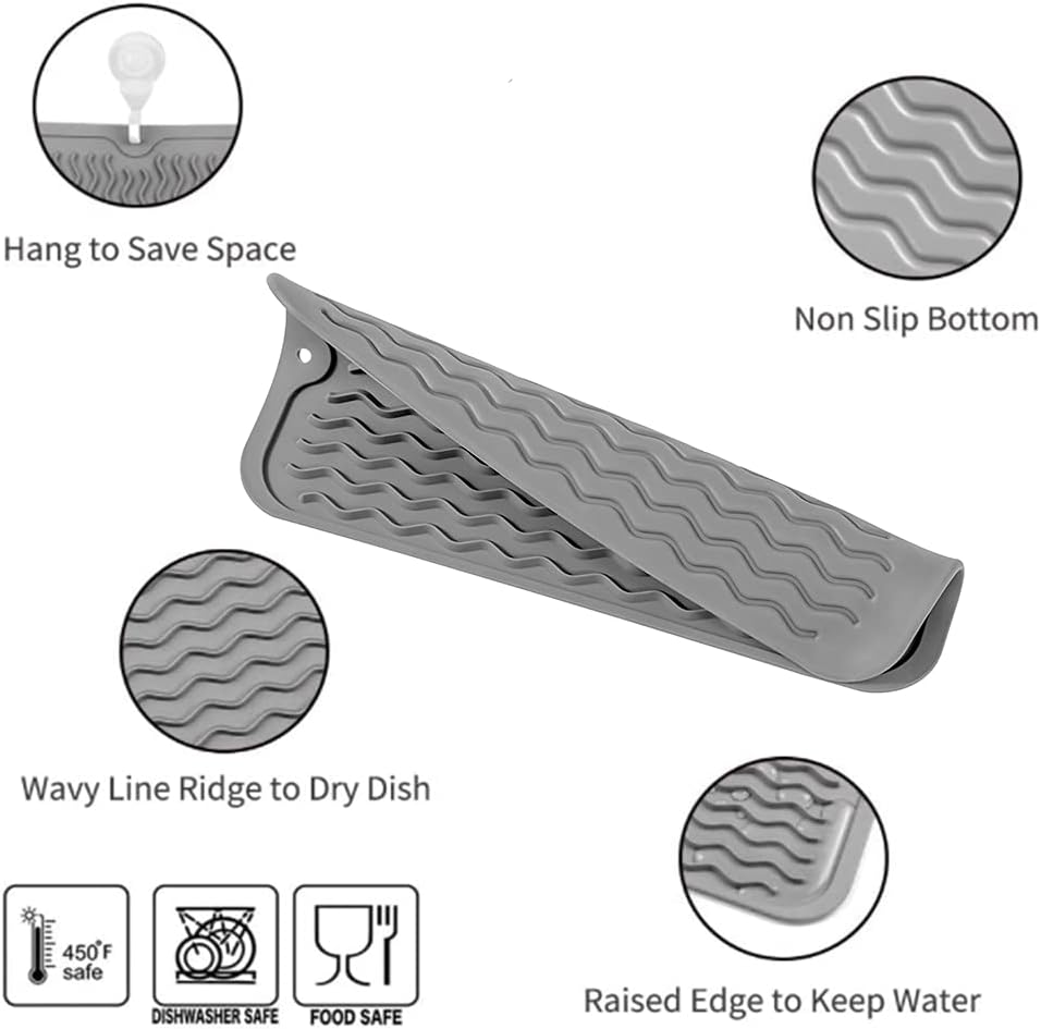 Silicone Dish Drying Mat for Multiple Usage,Easy clean,Eco-friendly,Heat-resistant Silicone Mat for