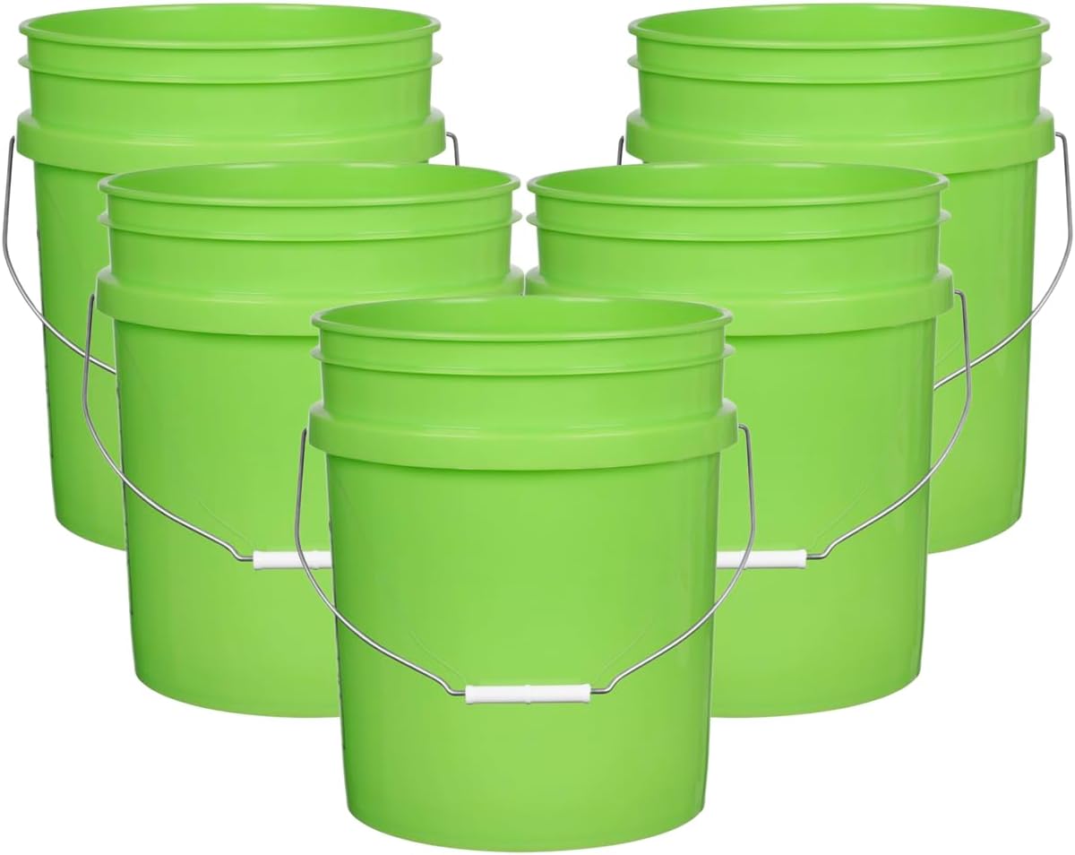 House Naturals 5 Gallon Premium HPDE Plastic Bucket - Made in USA Food Grade Storage Container, BPA