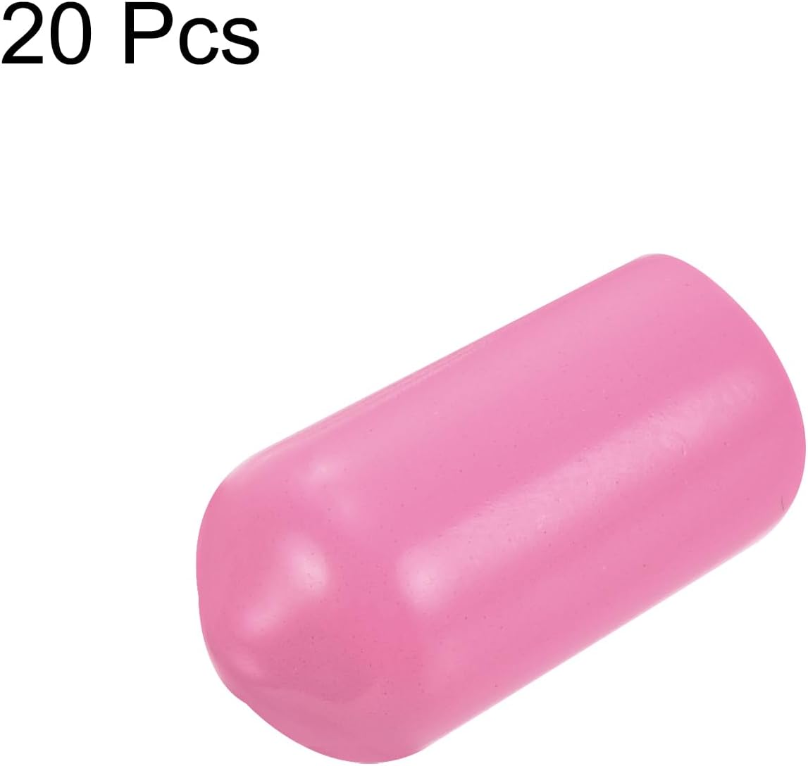 uxcell 20pcs Rubber End Caps 8mm(5/16 inch) ID Vinyl PVC Round Tube Bolt Cap Cover Screw Thread