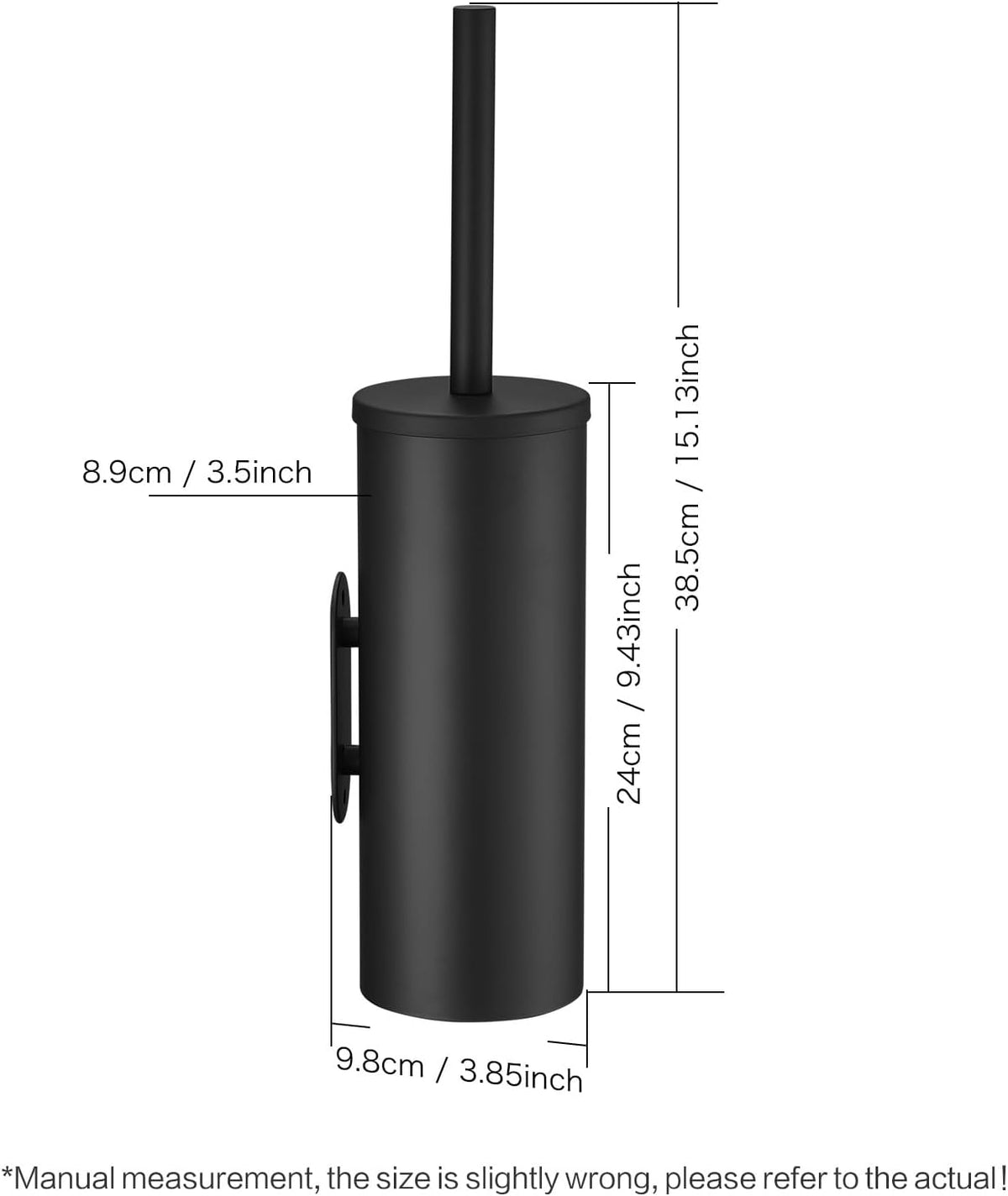 Toilet Bowl Brush and Holder, 304 Stainless Steel No-Punch Hook Base Dual Purpose Toilet Brush