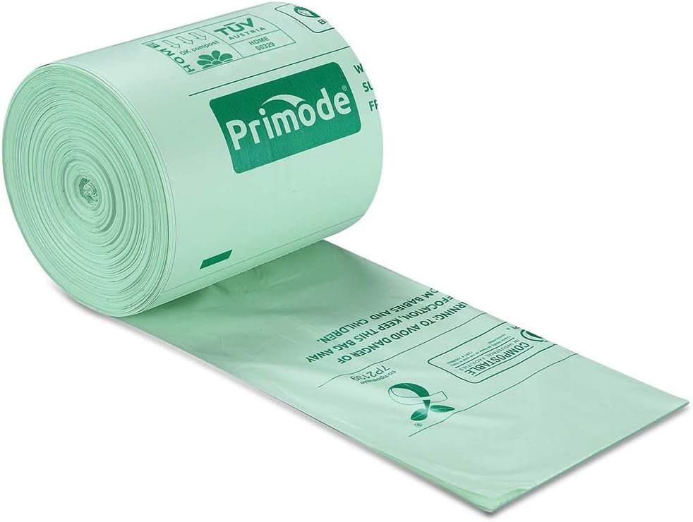 Primode 100% Compostable Bags, 4 Gallon (15L) Food Scraps Yard Waste Bags, Extra Thick 0.75 Mil.