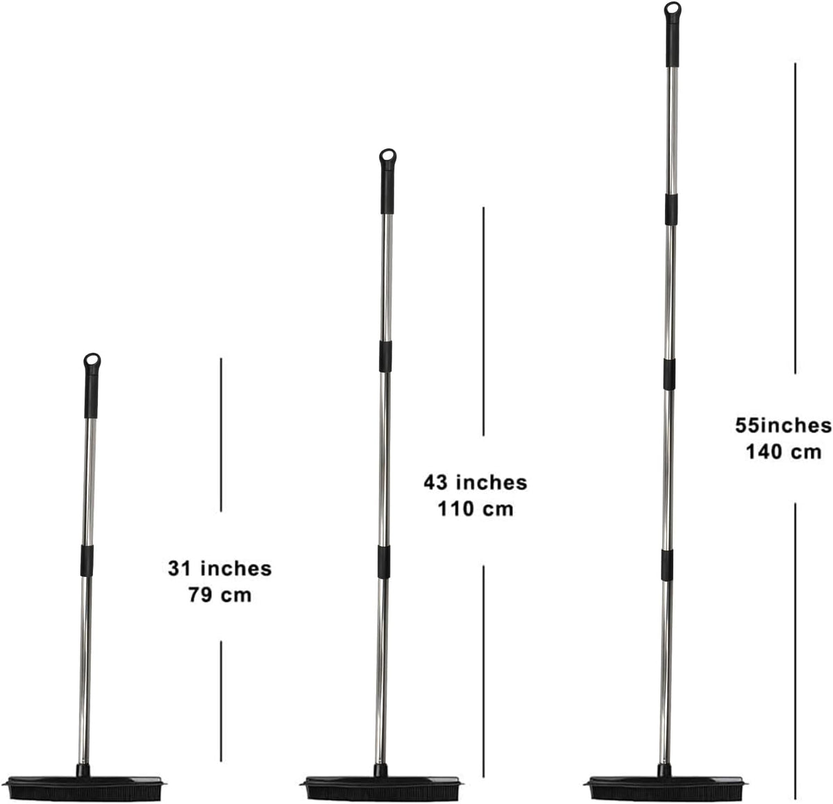 Pet Hair Rubber Broom Floor Brush for Carpet Dog Hair Remover with Built in Squeegee Silicone Broom