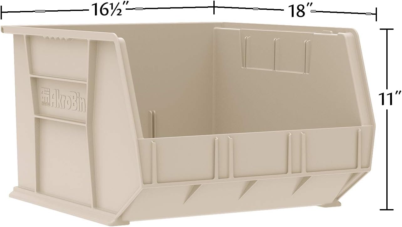 Akro-Mils 30270 AkroBins Plastic Storage Bins, Space-Saving Stackable Bins for Garage, Pantry