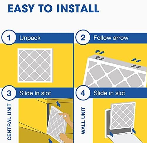 Aerostar 20x30x1 MERV 13 Air Filter, 4 Pack Set of HVAC Furnace Filters, Electrostatic MPR