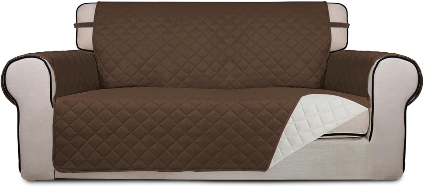 PureFit Reversible Quilted Sofa Cover, Water Resistant Slipcover Furniture Protector, Washable