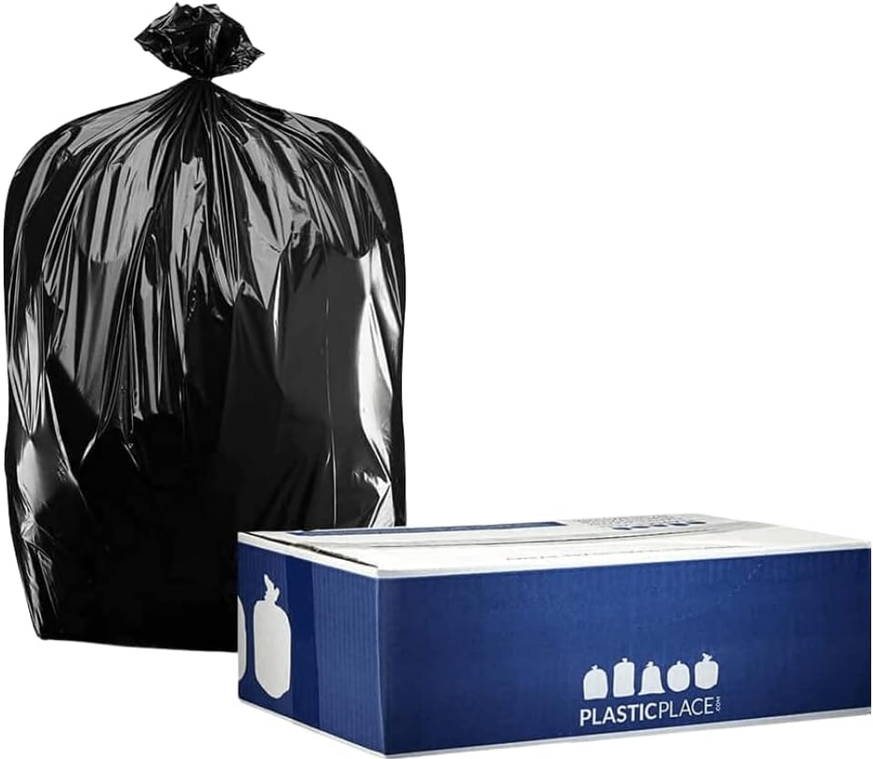 Plasticplace 20-30 Gallon Trash Bags │ 2.0 Mil │ Black Heavy Duty Garbage Can Liners │ 30" x 36"
