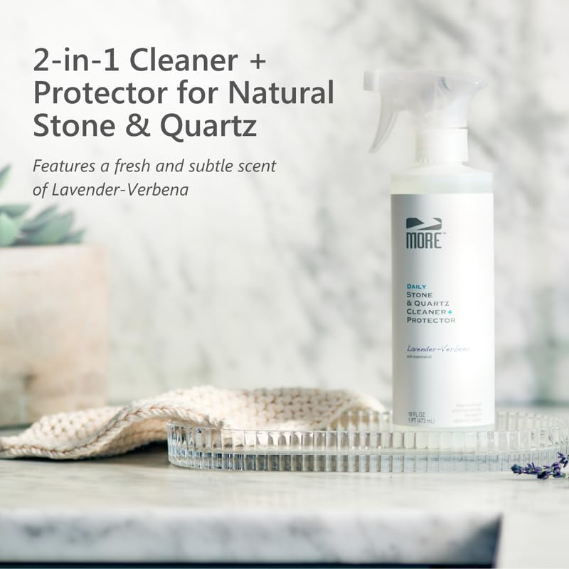 MORE Stone & Quartz Cleaner + Protector - Granite, Quartz & Marble Cleaner - For Kitchen & Bathroom