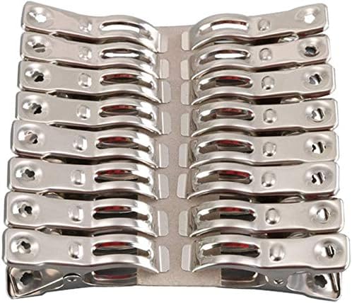 Clothes Pins 32 Pcs Metal Beach Chair Towel Clips,Heavy Duty Stainless Steel Clothespin, Row Cover