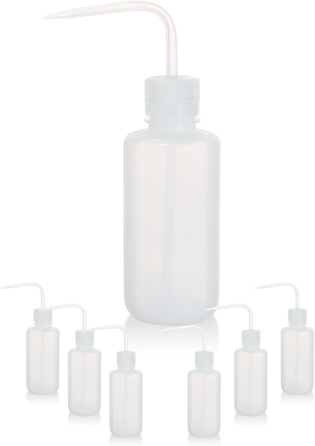 6pcs of Economy Wash Bottles, Vol.500ml (17oz), Narrow-Mouth, Self-Venting Safety Wash Bottles